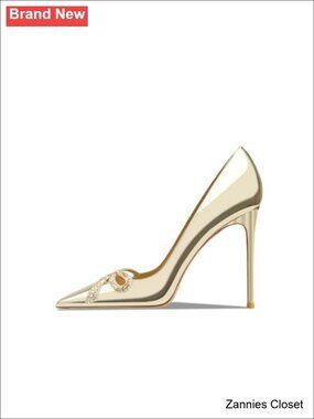 ✨ Butterfly Sequin High Heel Pumps Pointed Toe Stiletto Faux Leather Party